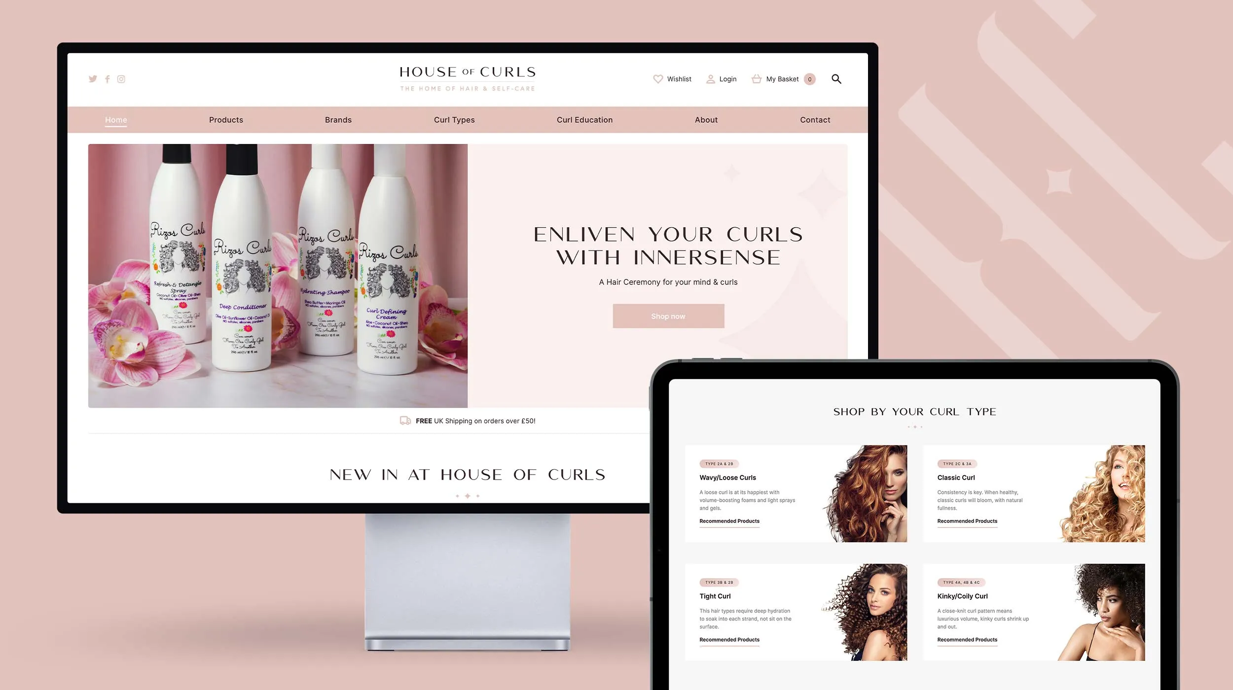 House of Curls website design